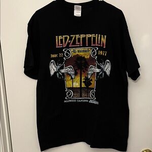 Led Zeppelin Black Graphic T-Shirt Angels Inglewood LA Forum California CA